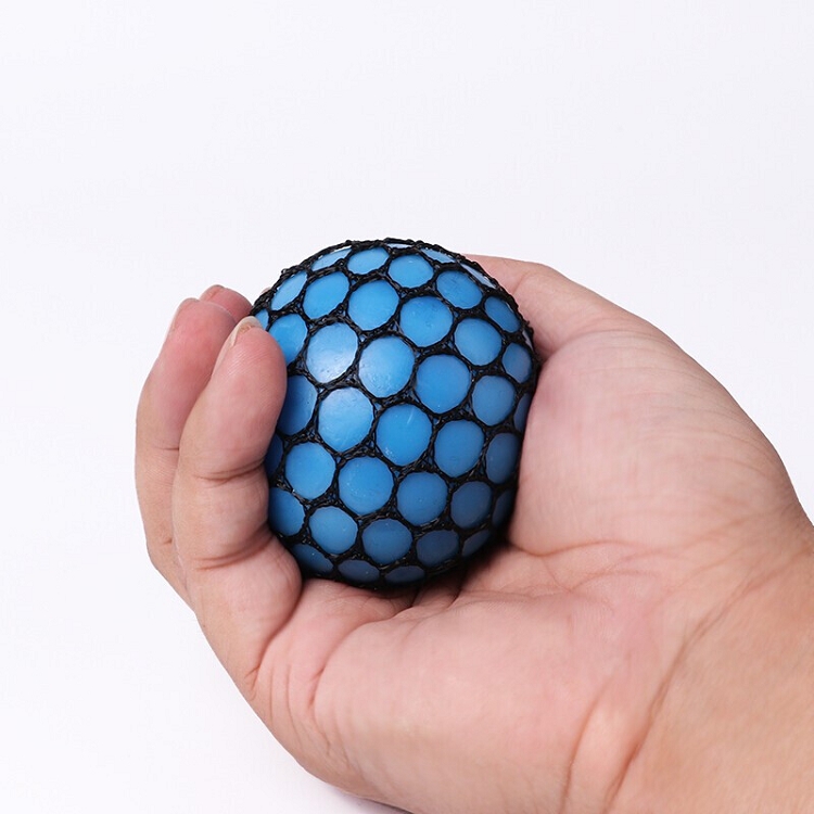 Funny Geek Gadget Vent Toy Hand Wrist Toy Stress Relief Squeeze Soft Rubber Mesh Ball Vent Grape Stress Ball